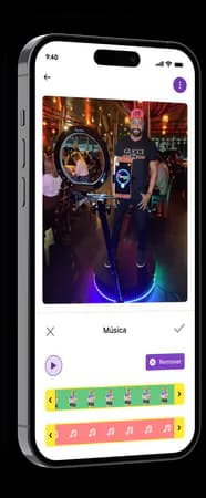 App Vizz360 aberto em um celular