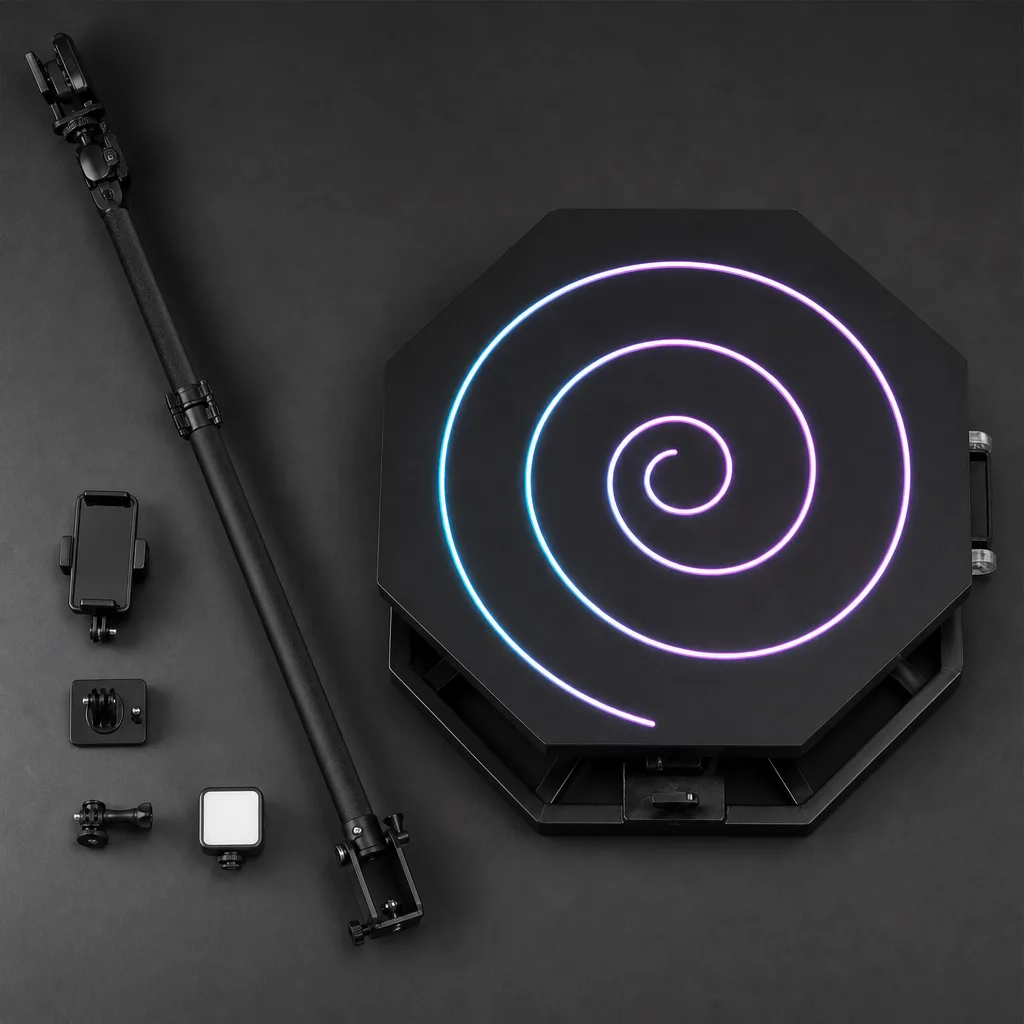 Haste e suportes para celular, câmera, GoPro e iluminador